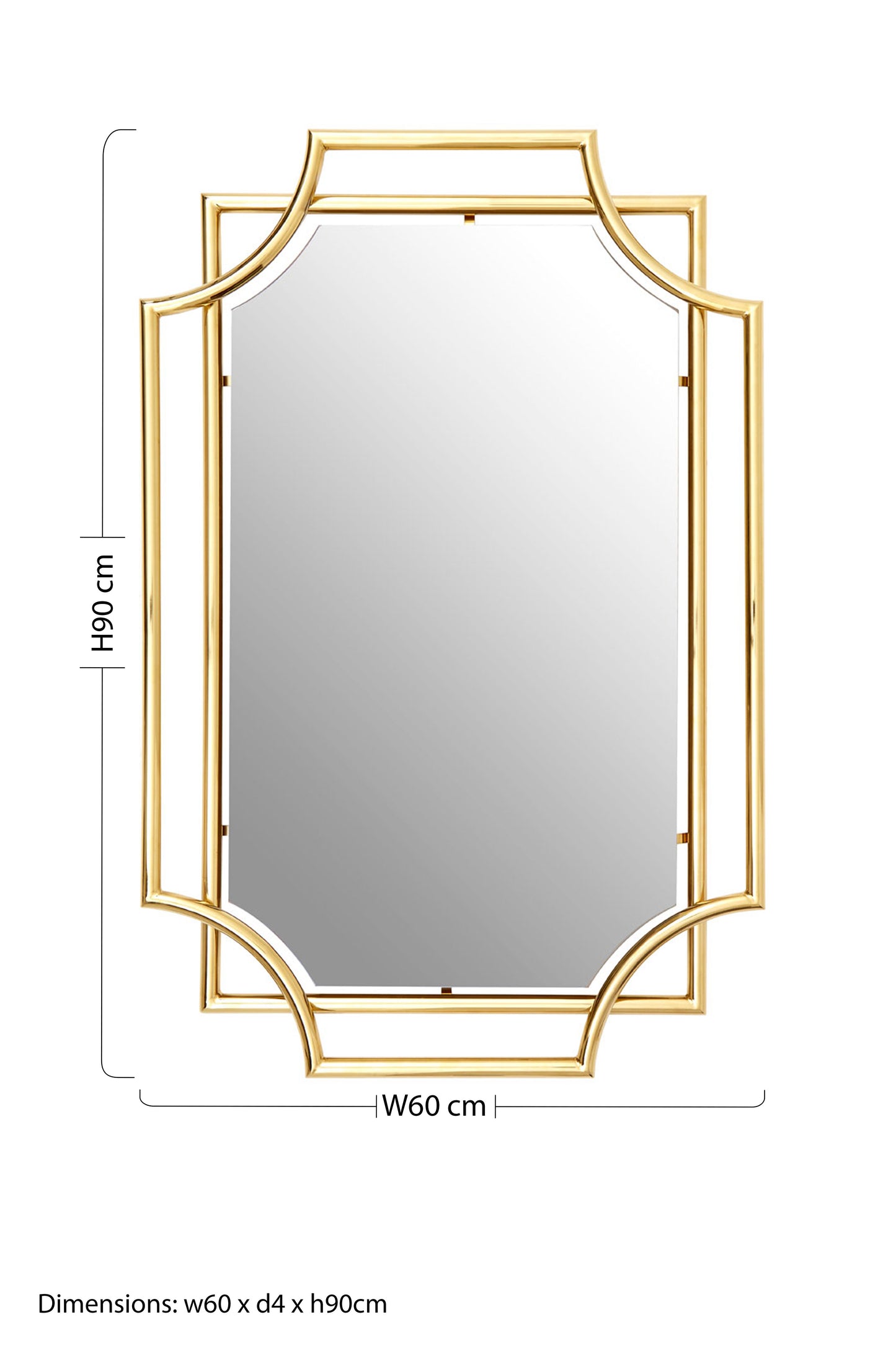 Gilded Rectangular Golden Mirror