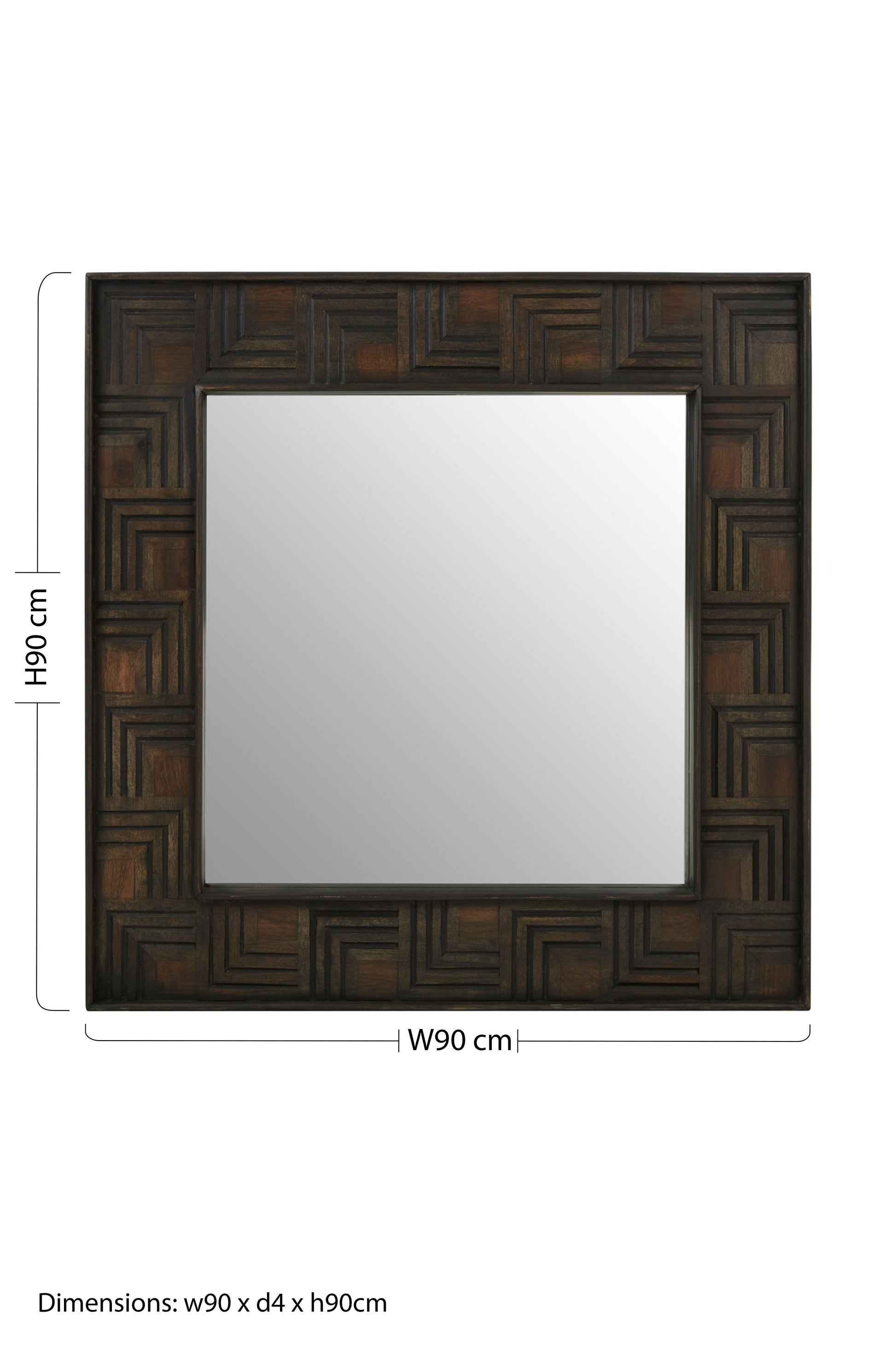 Rustic Square Brown Mirror