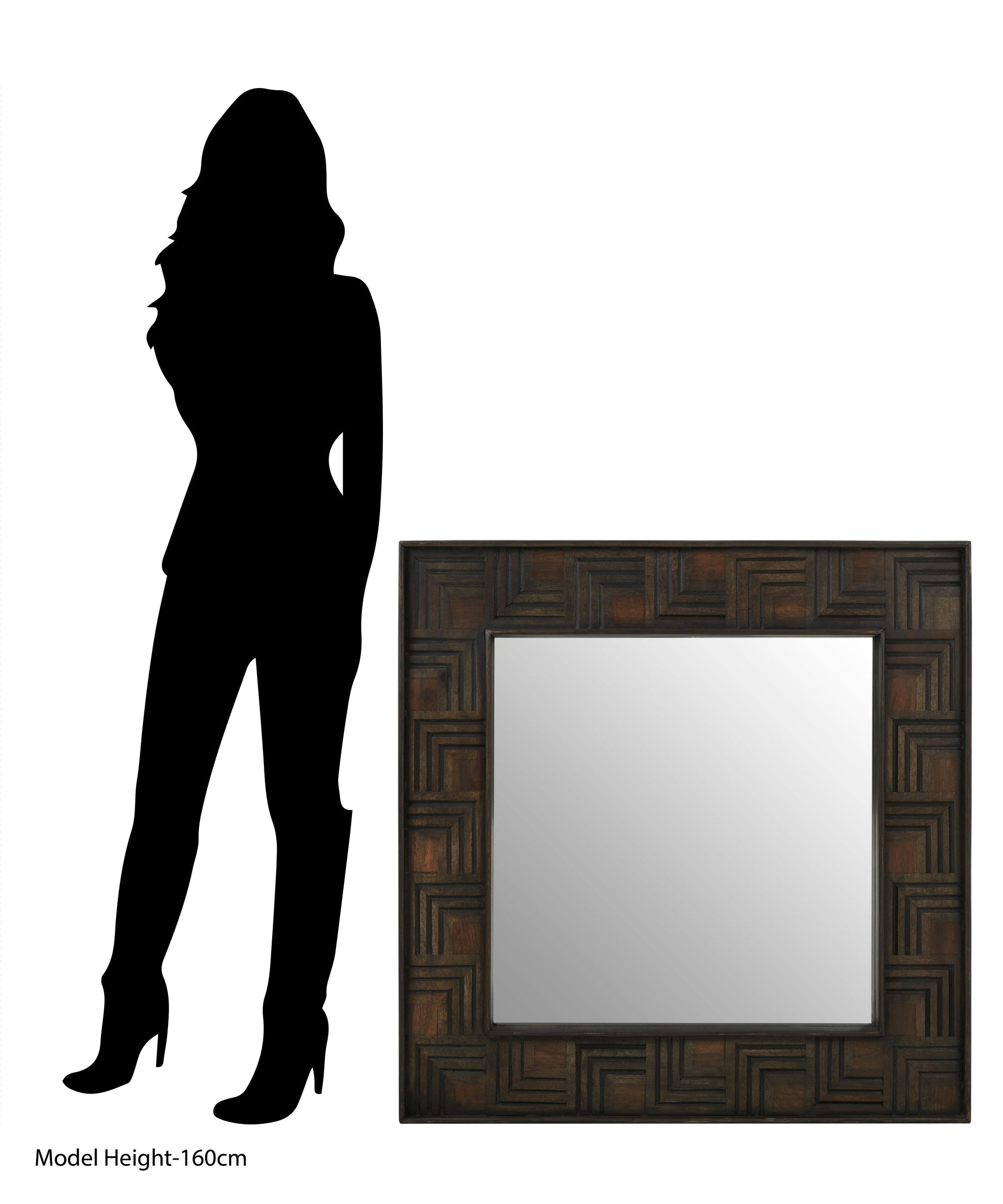 Rustic Square Brown Mirror