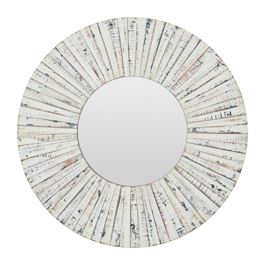 Coastal Round White Mirror