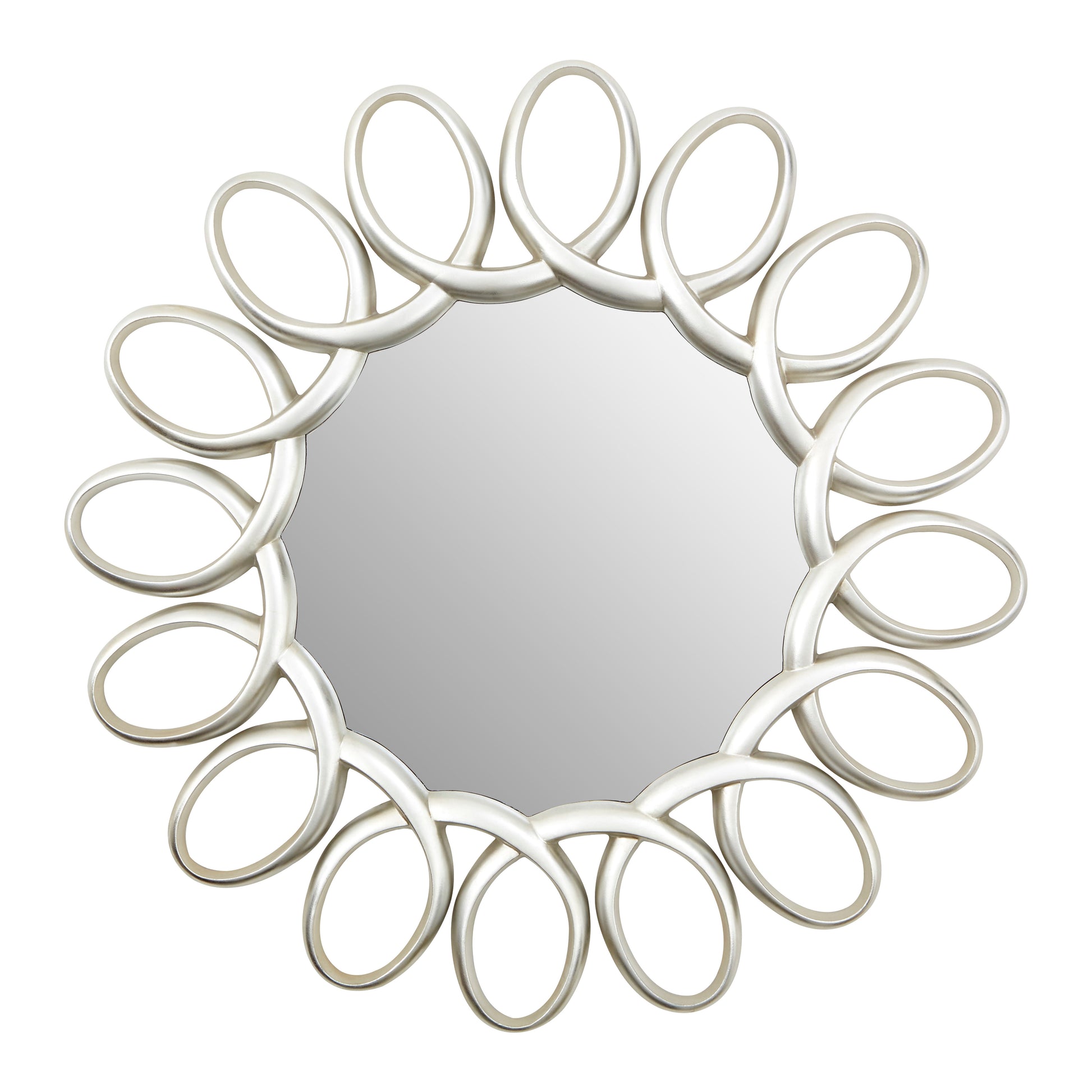 Luxe Round Silver Mirror