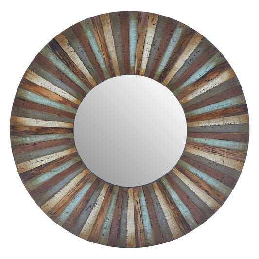 Birch Round Multicolor Mirror