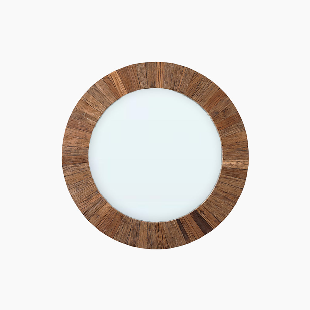 Echo Round Reclaimed Wood Mirror