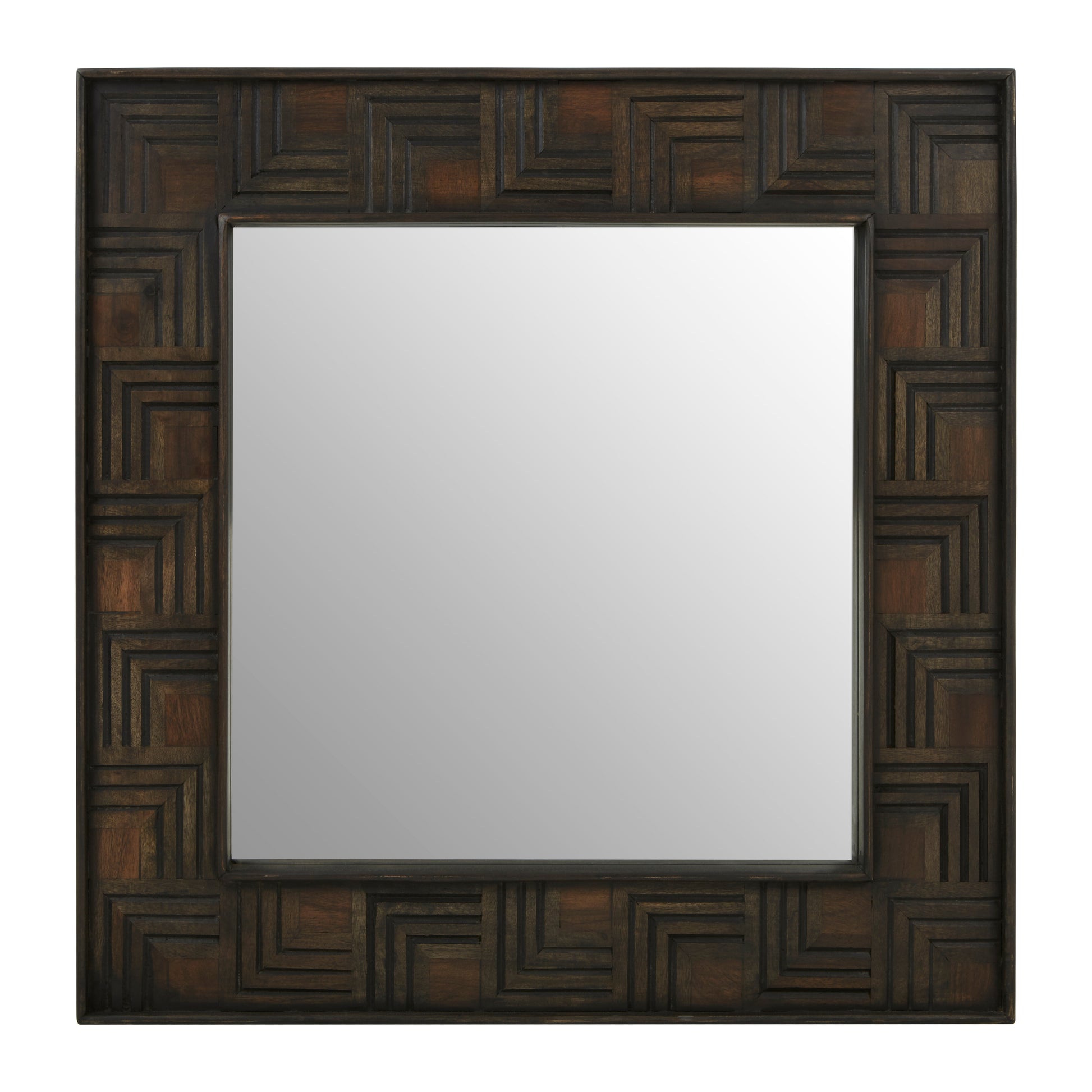 Rustic Square Brown Mirror