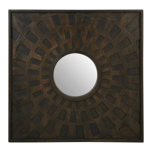 Earthen Square Brown Mirror