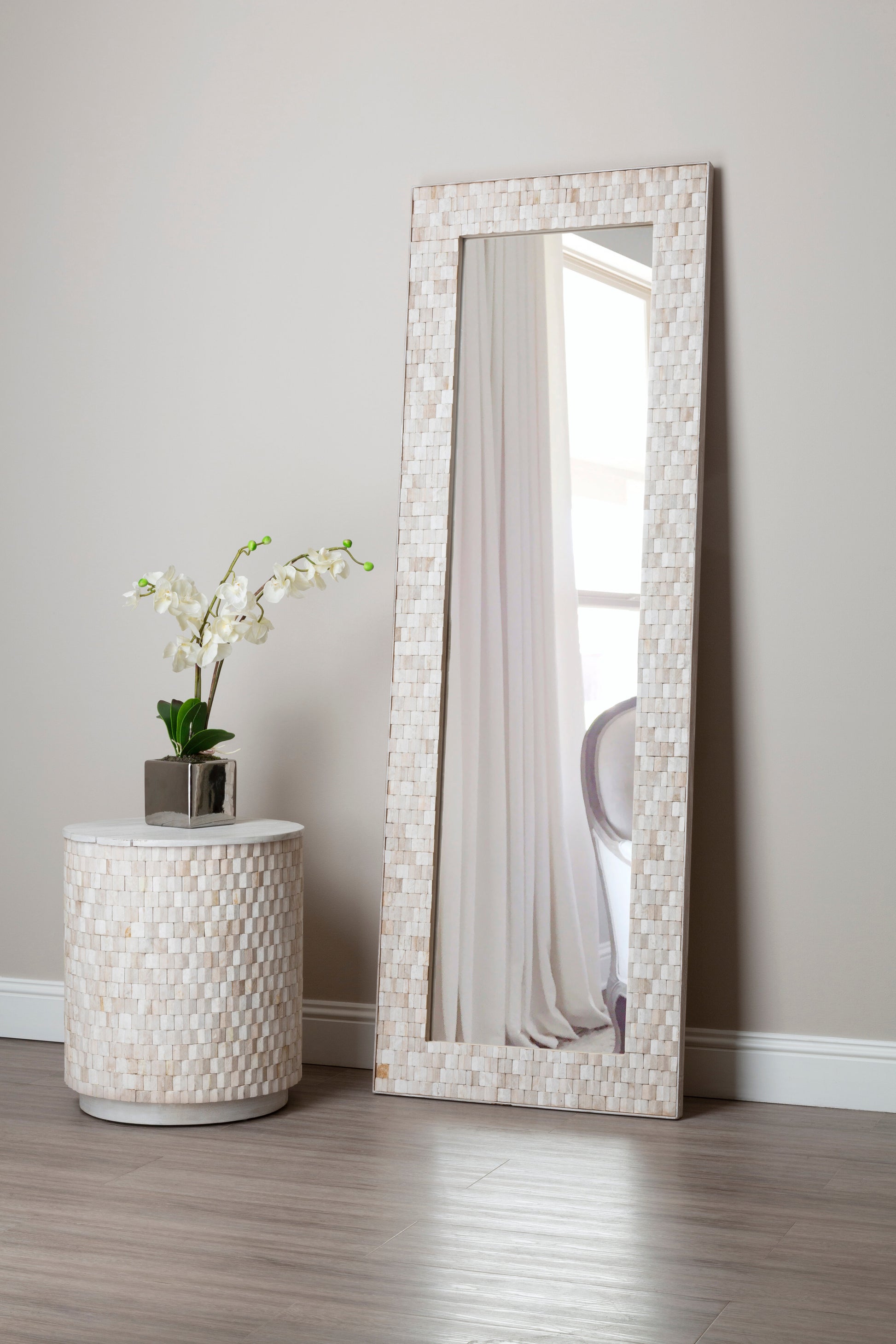 Mosaic Rectangle White Mirror