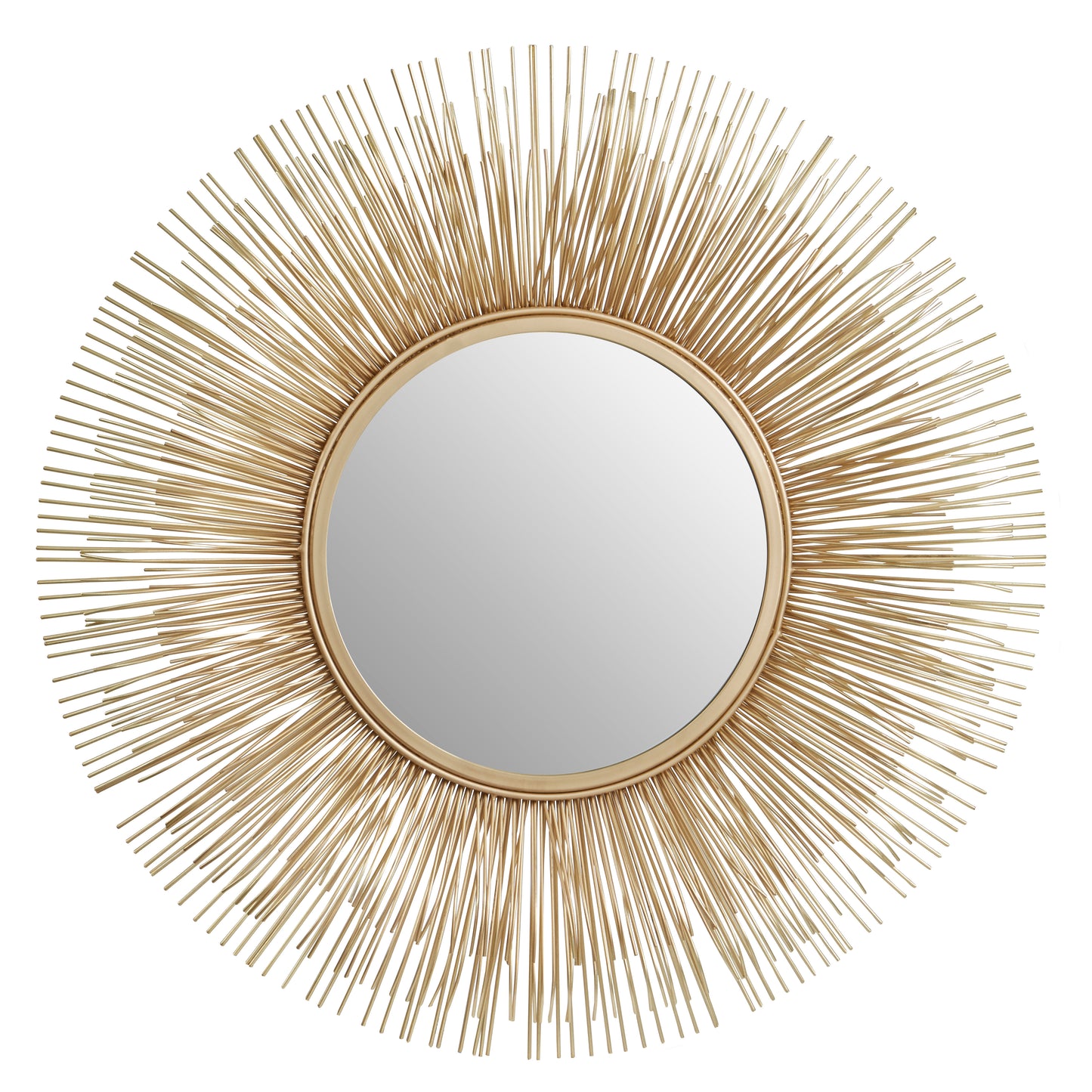 Solar Round Golden Mirror