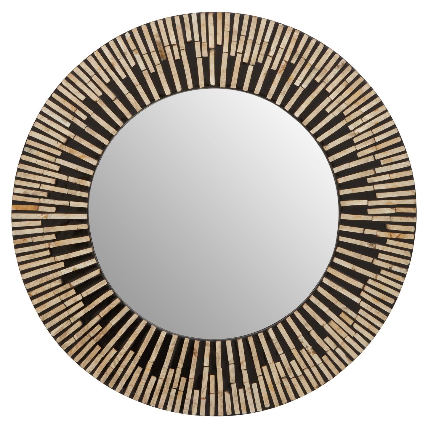 Solstice Round Black and Golden Mirror