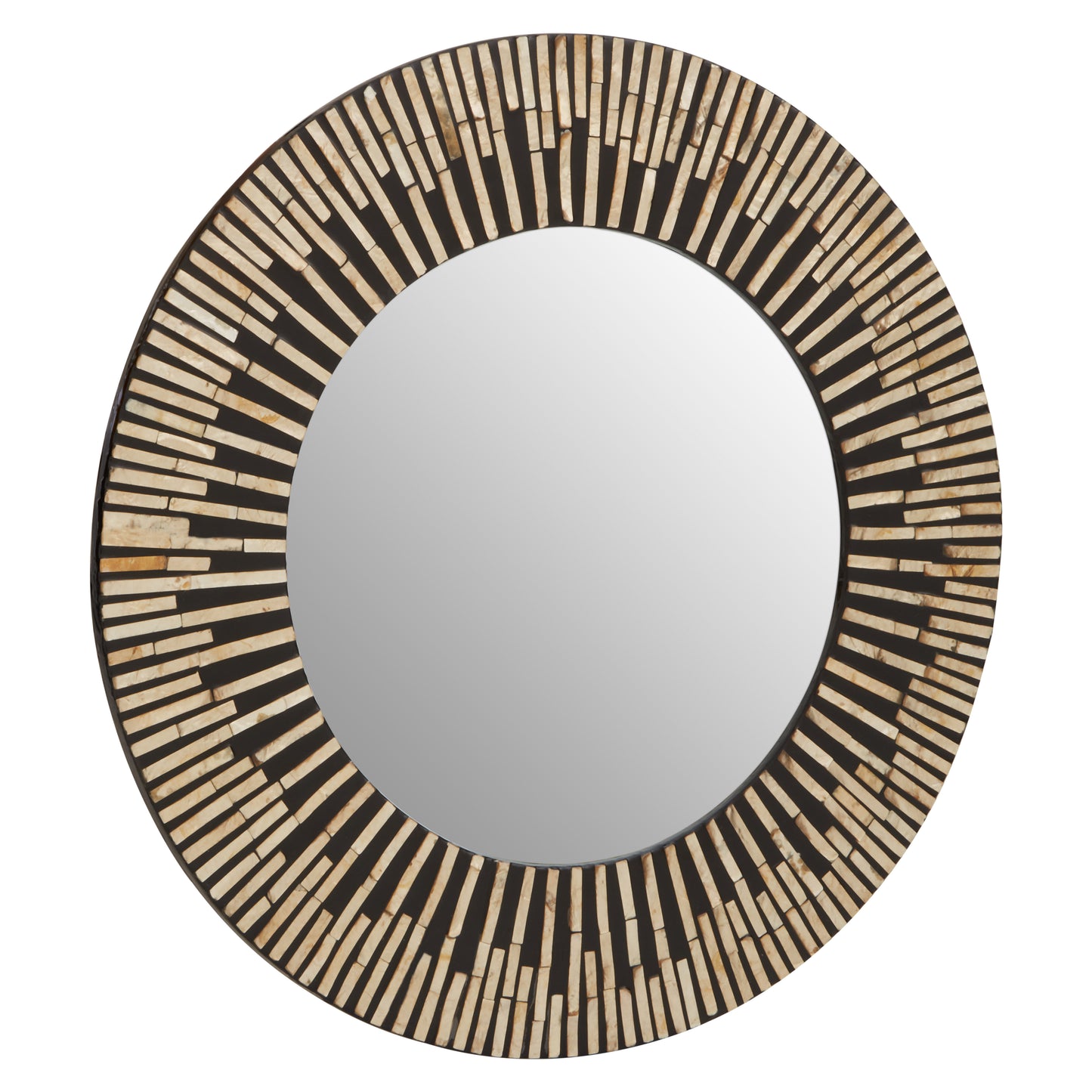 Solstice Round Black and Golden Mirror