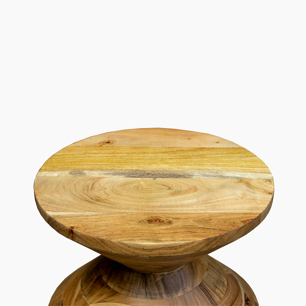 Kaya Wooden Round Side Table