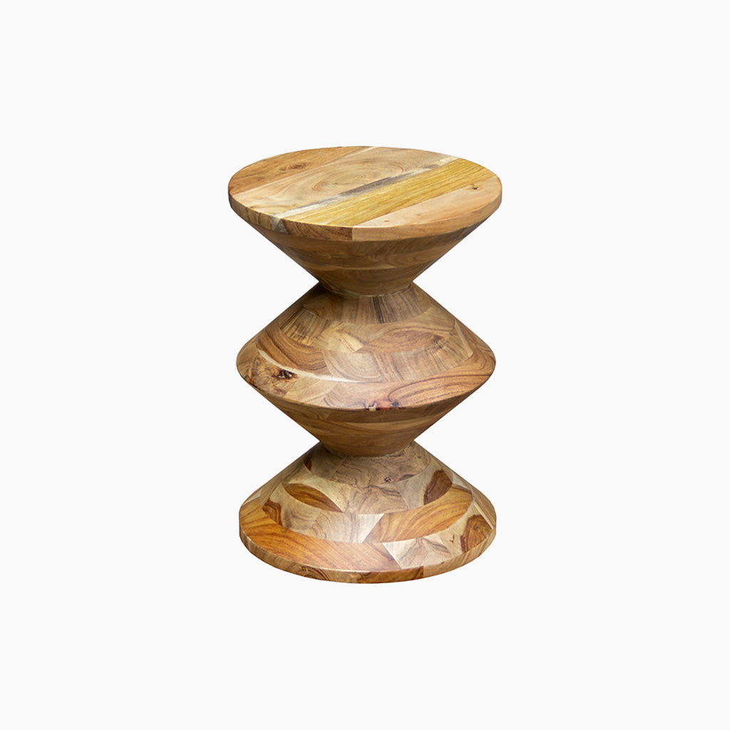 Kaya Wooden Round Side Table