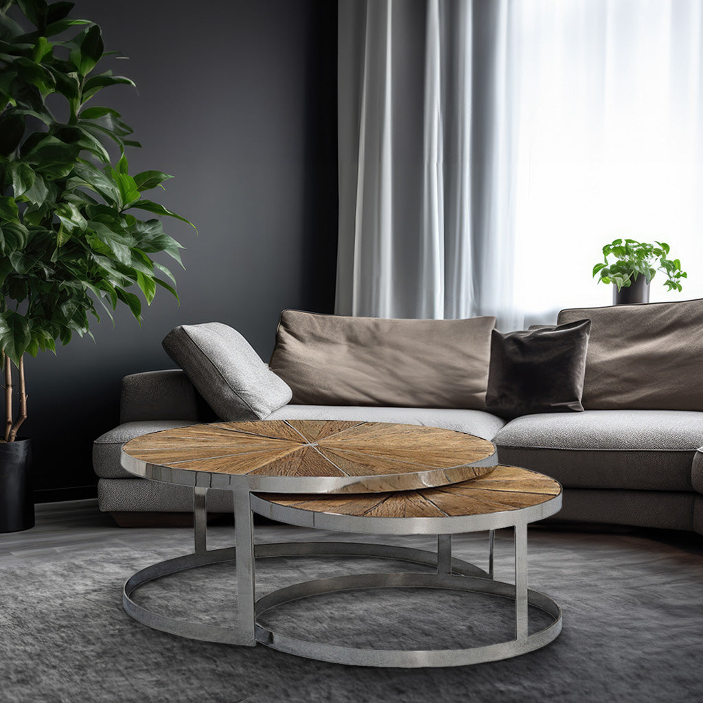 Haven Wooden Round Nesting Coffee Tables