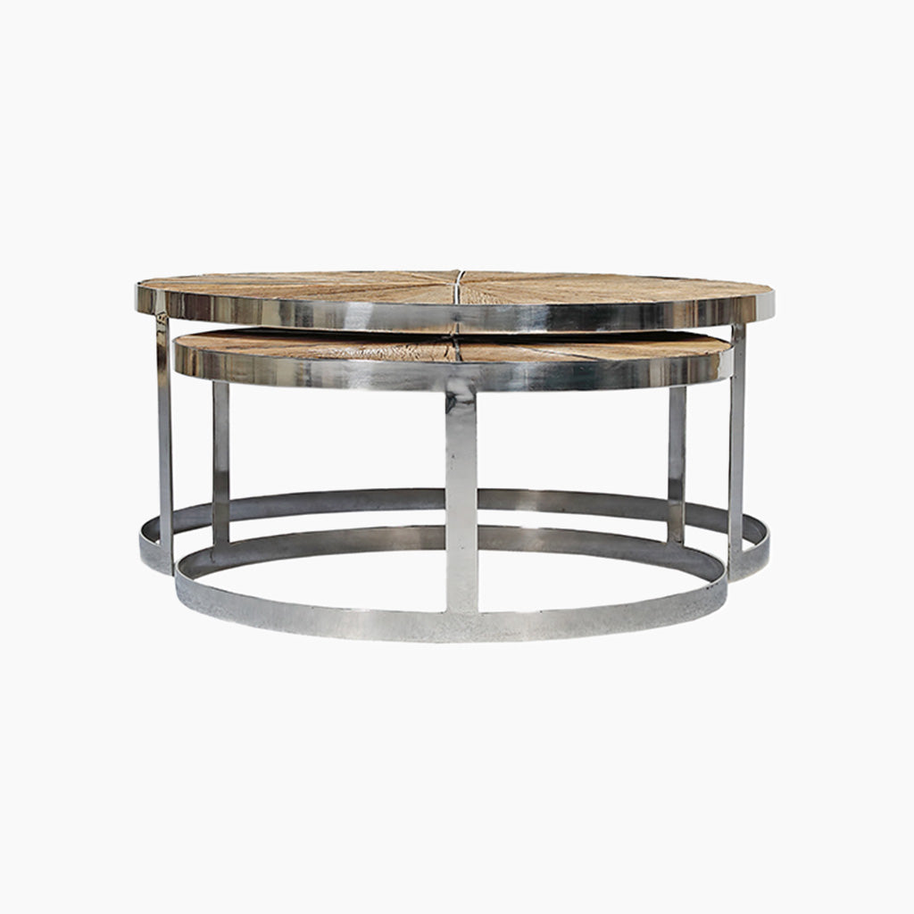 Haven Wooden Round Nesting Coffee Tables