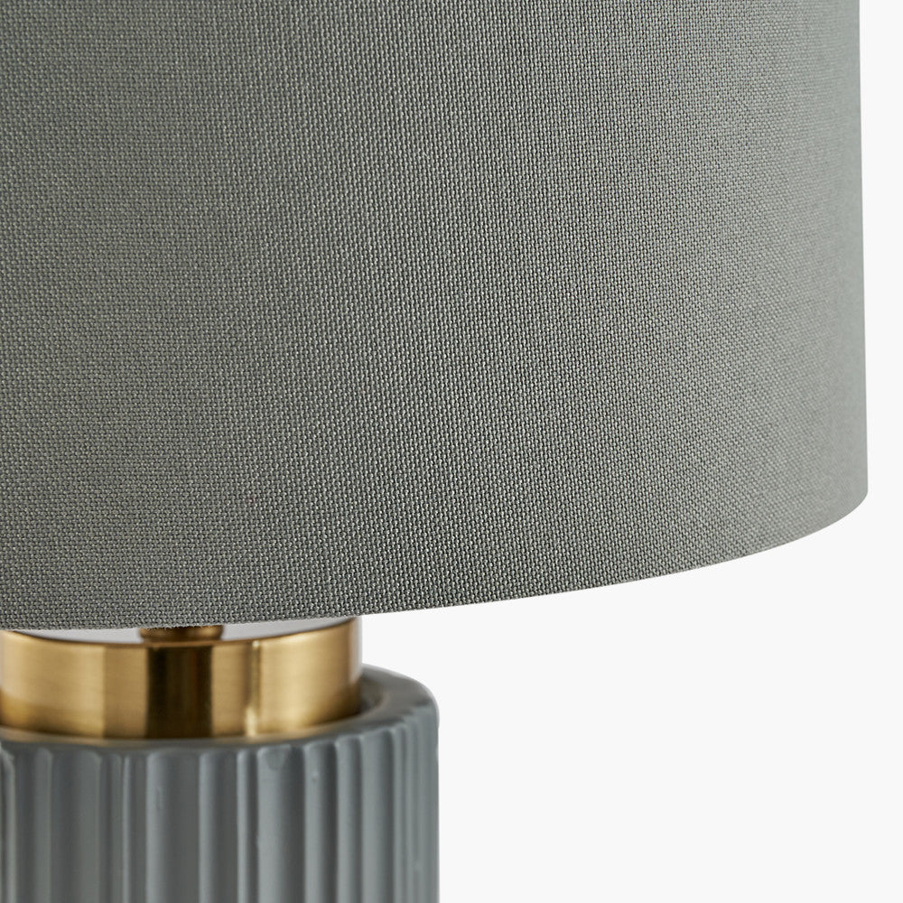 Ionic Grey Textured Ceramic and Gold Metal Table Lamp 45cm