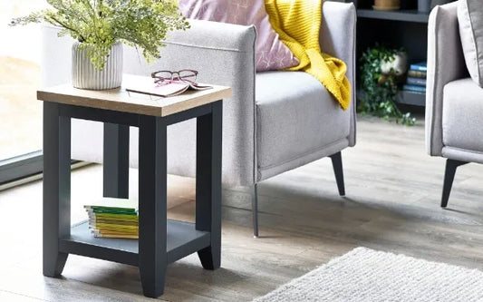 Lassen Oak & Grey Side Table