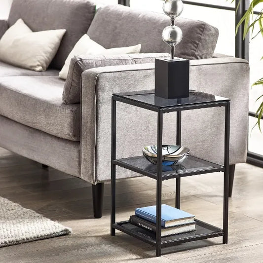 Turner Tall Smoked Glass Side Table