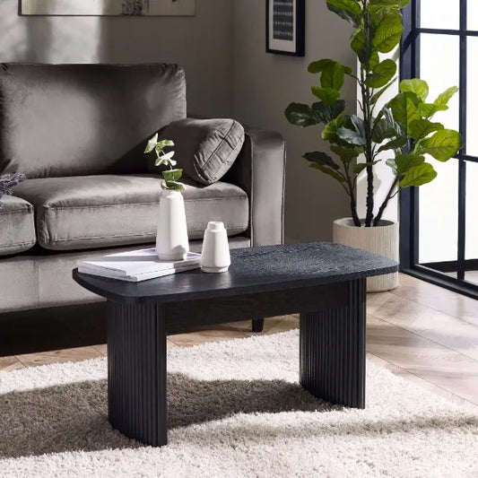 Arvon Black Fluted Compact Coffee Table