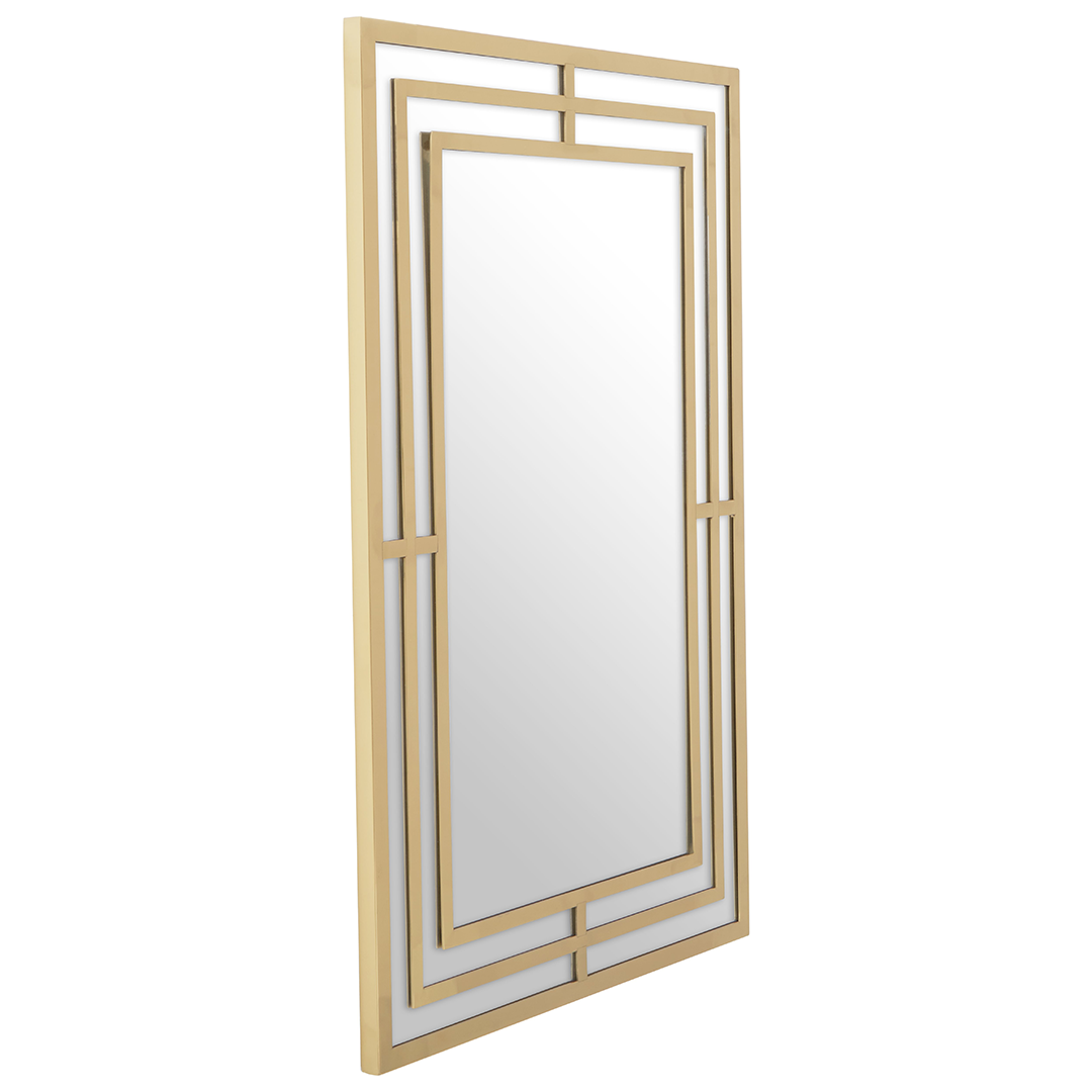 Luxe Rectangular Golden Mirror