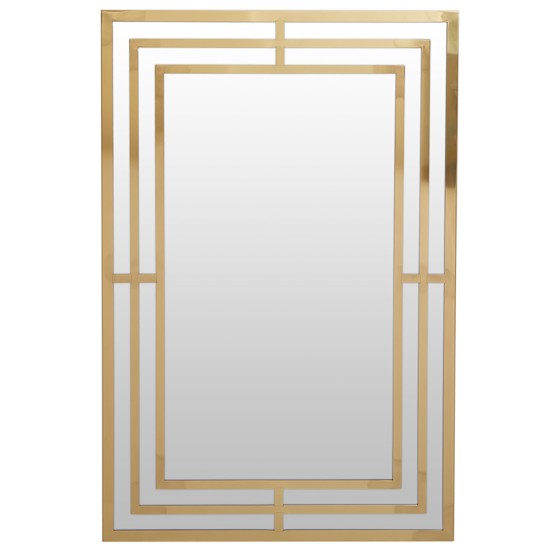 Luxe Rectangular Golden Mirror