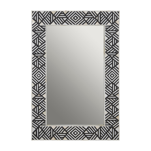 Chevron Rectangle Black & White Mirror