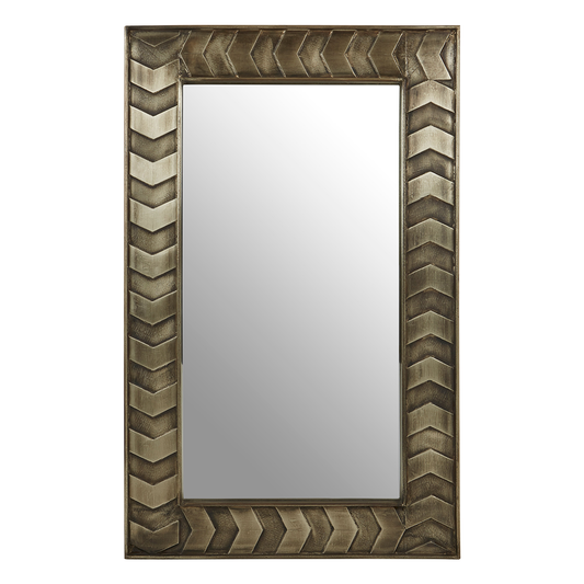 Chevron Rectangular Silver Mirror