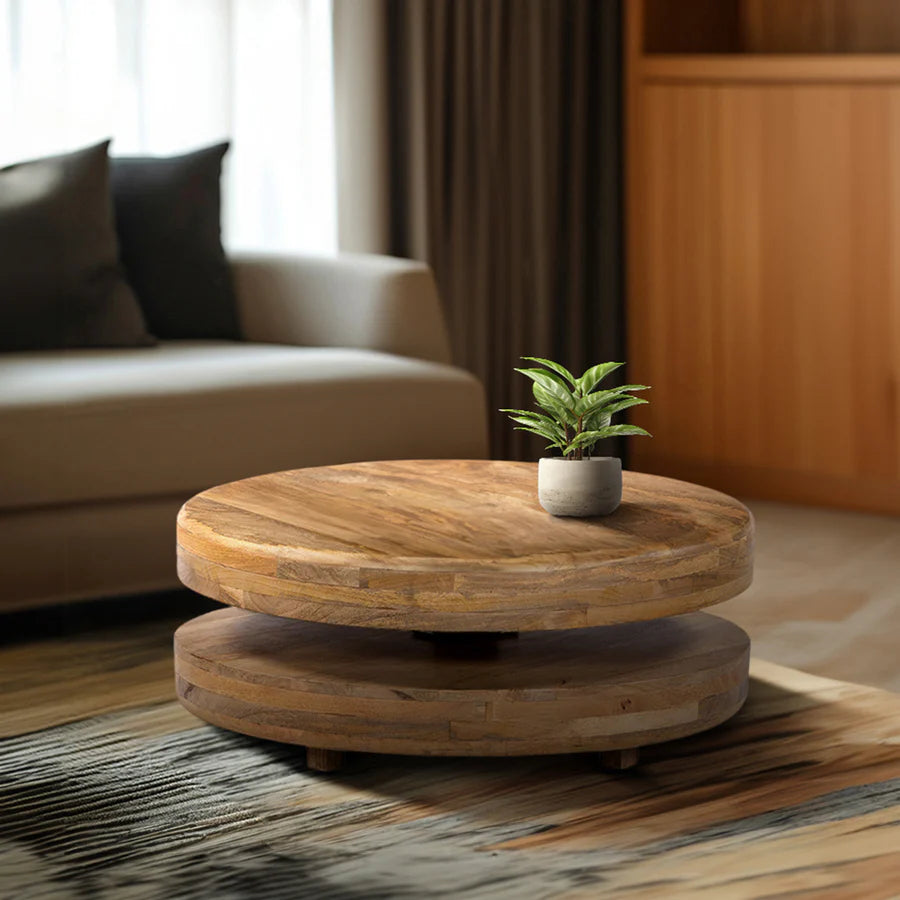 Strata Wooden Round Coffee Table